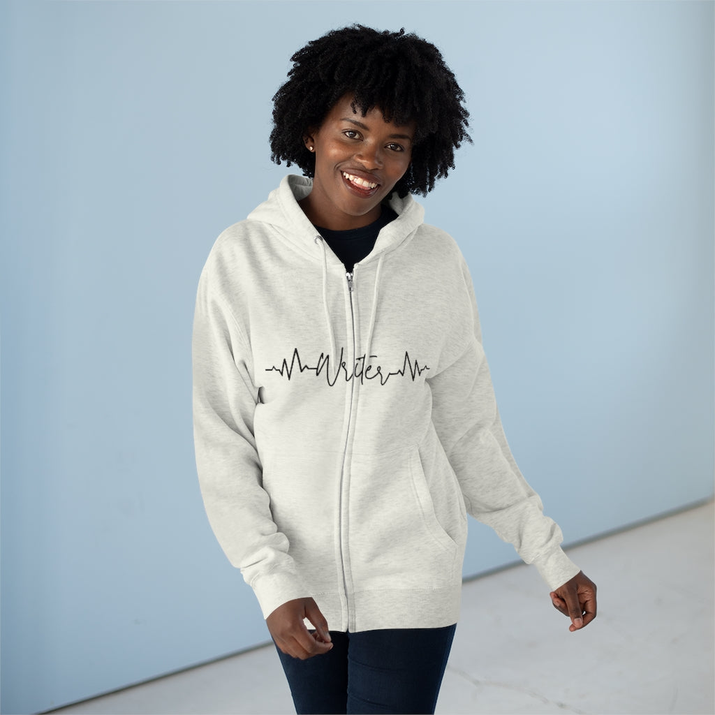 Heartbeat of a Writer // Writer Themed Unisex Premium Full Zip Hoodie