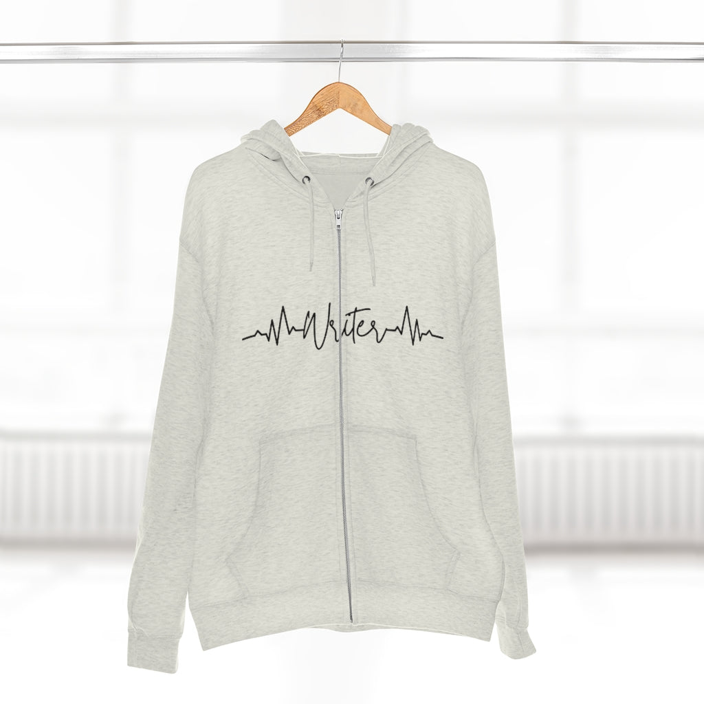 Heartbeat of a Writer // Writer Themed Unisex Premium Full Zip Hoodie