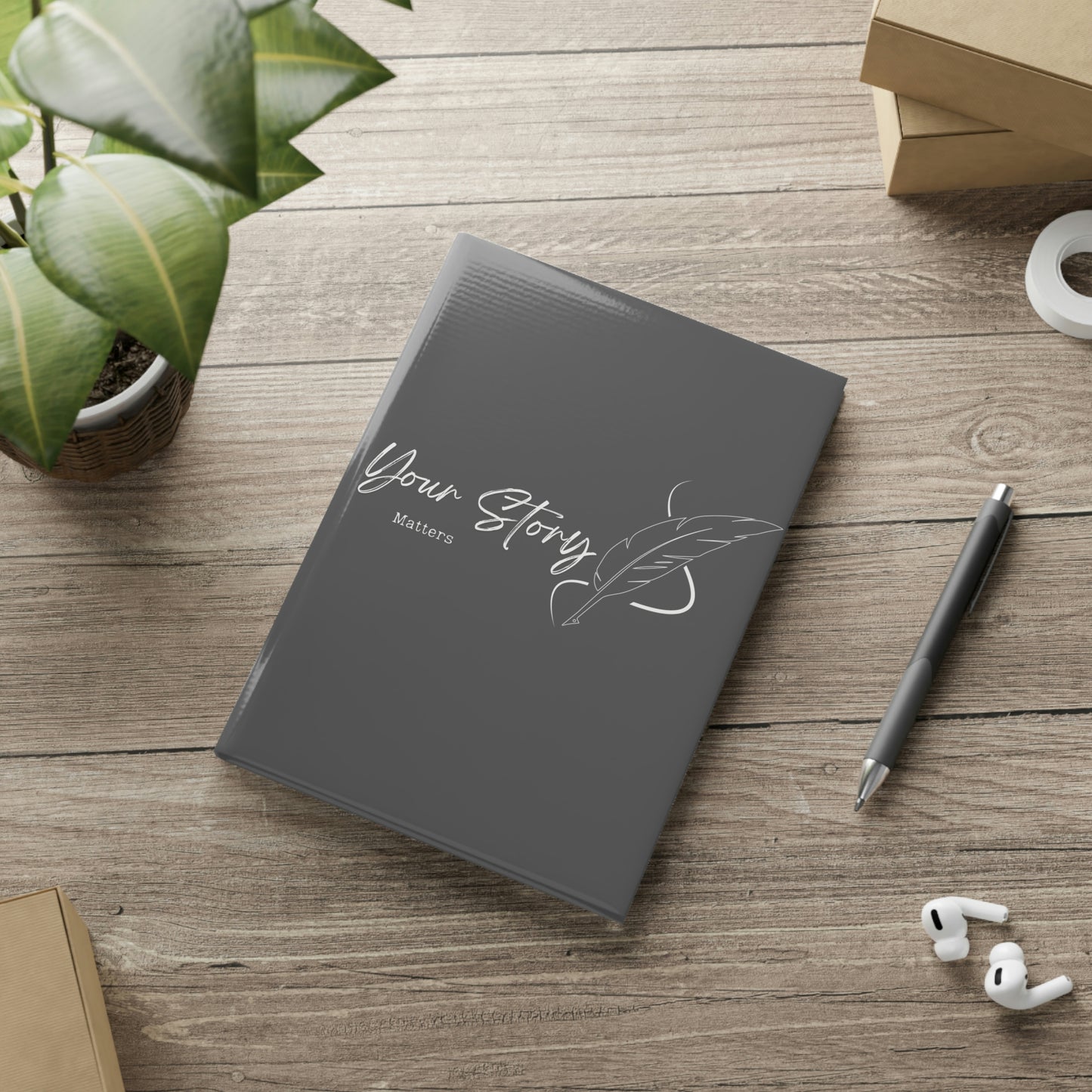 Your Story Matters // Write Out Loud // Hardcover Notebook with Puffy Covers (Gray)