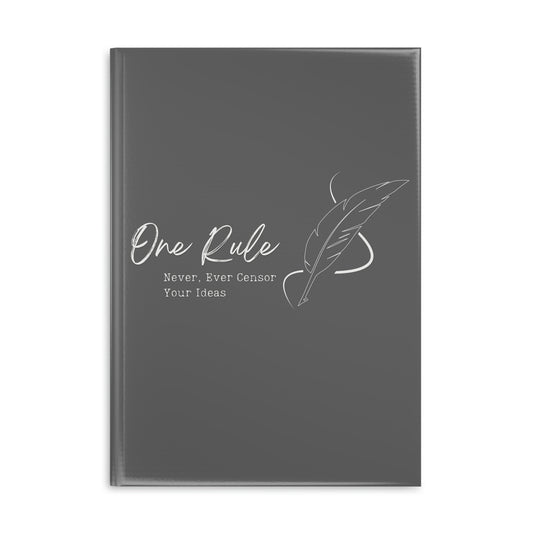 One Rule: Never Censor Your Ideas // Write Out Loud // Hardcover Notebook with Puffy Covers (Gray)