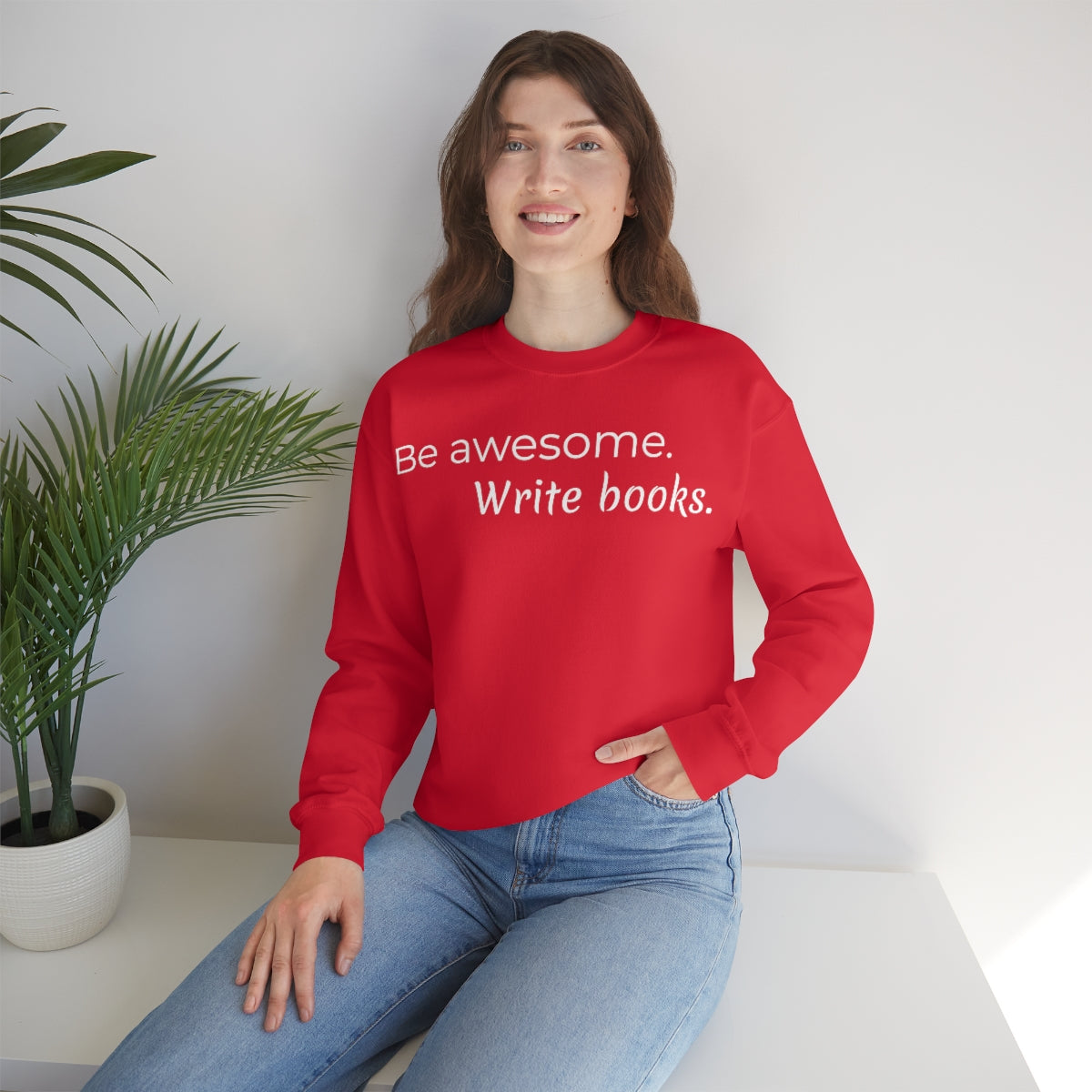Be awesome write books // Writing Themed Unisex Crewneck Sweatshirt