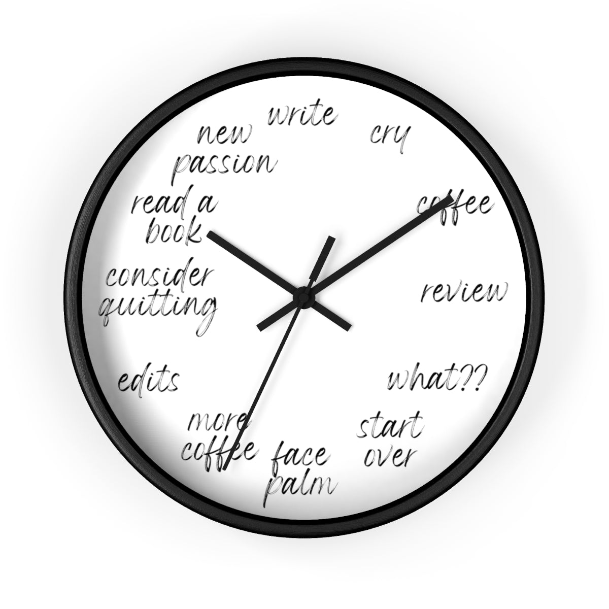A "A Day in the Life of an Author // Writing Themed Wall Clock" that creatively tells stories through words.