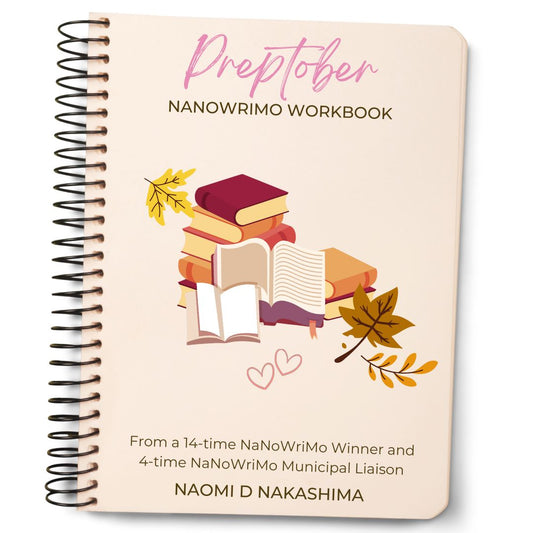 A planner for writers featuring a 'Preptober Workbook' to help with writing a book during the month-long preparation period.