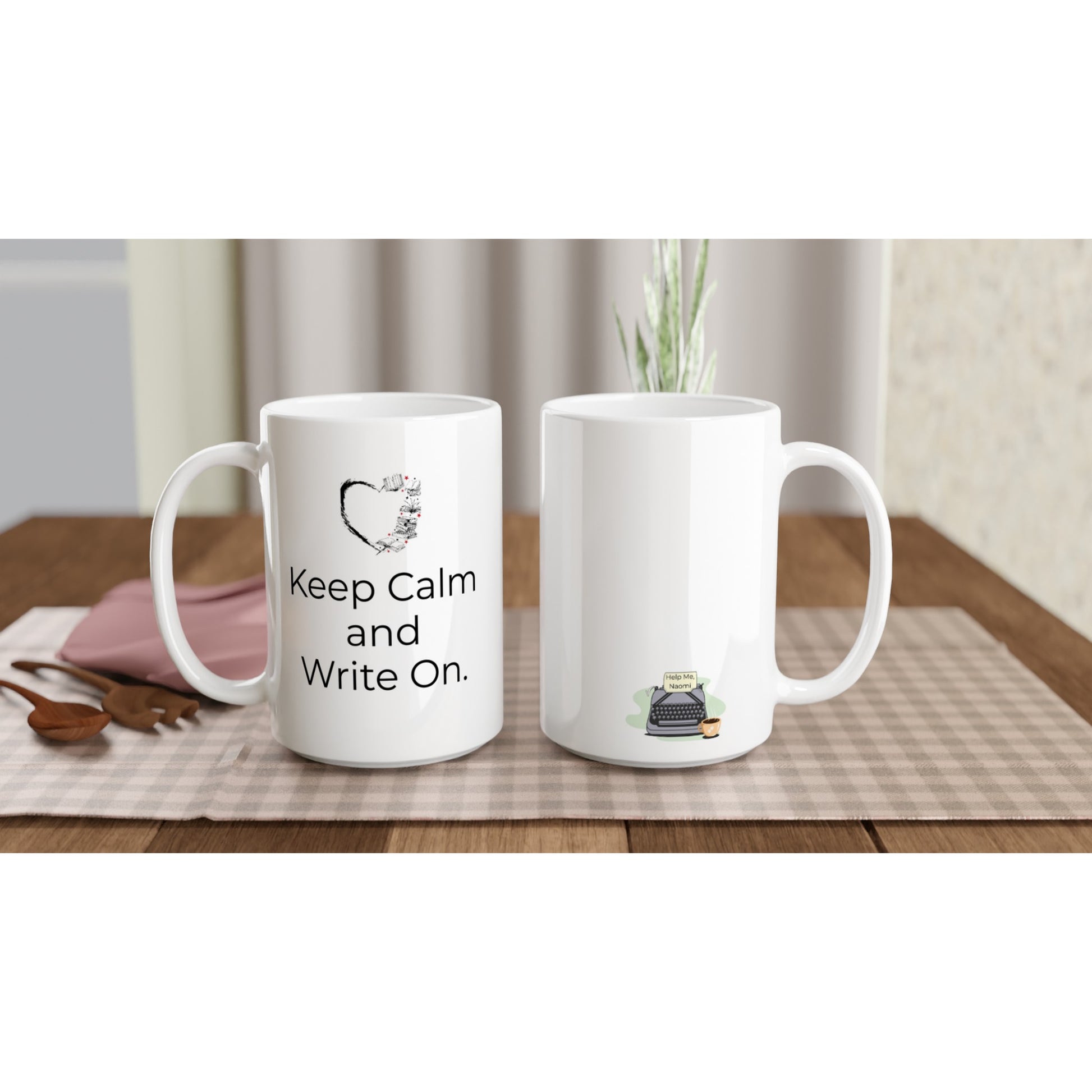 Keep Calm and Write On // Writing Themed Mug white ceramic mug.