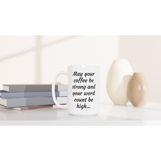 This writing themed mug is perfect for those who value the strength of their hearts and the power of their words.